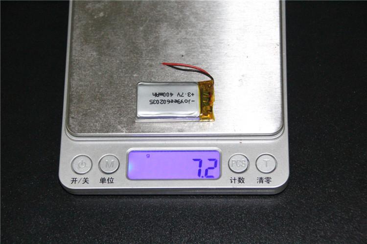 3.7v聚合物锂电池602035点读笔录音笔导航仪行车记录仪400mah电芯